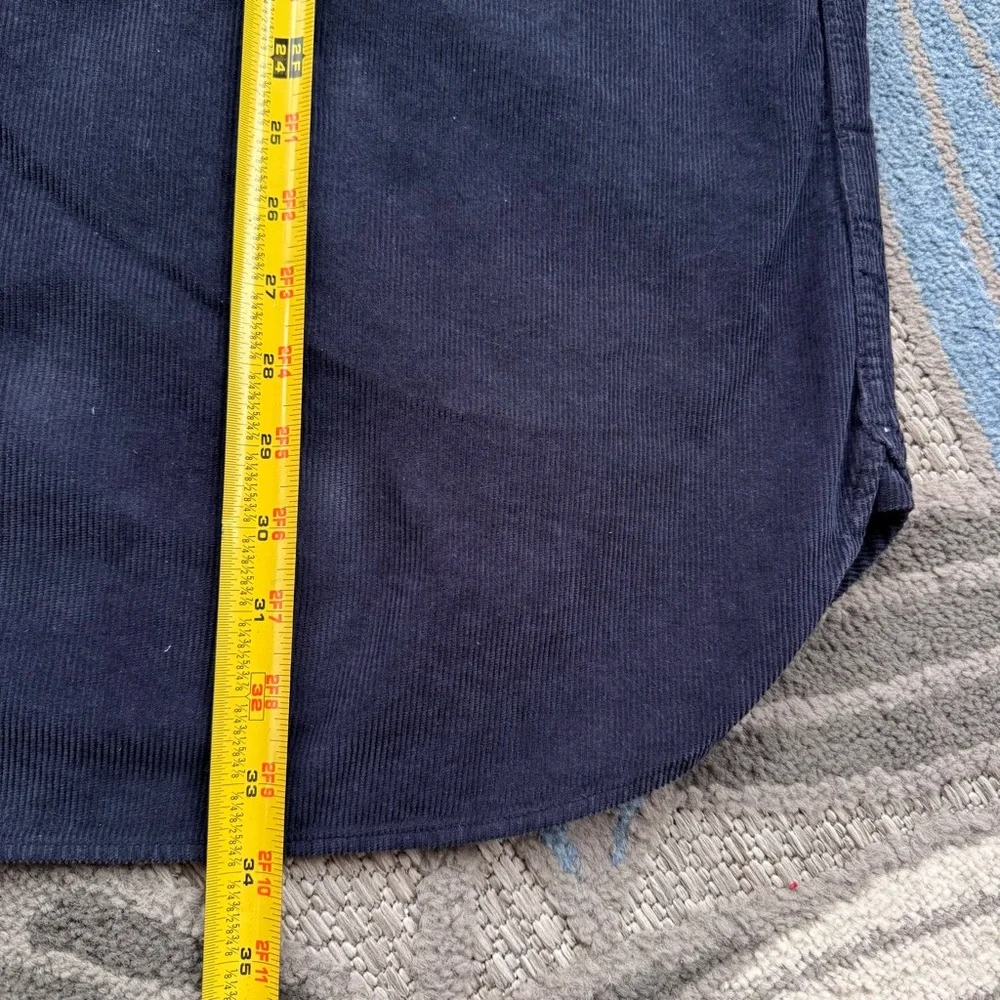 J. Crew Re-Imagined Men’s Corduroy‎ Long Sleeve Button Down Navy Blue Size XXLT